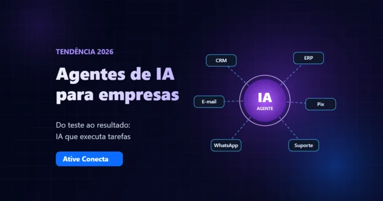 Agentes de IA para empresas: agente de IA conectado a CRM, ERP, Pix, WhatsApp, e-mail e suporte